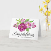 Burgundy-waterverf-paarse rozen felicitatieskaart kaart (Gele Bloem)