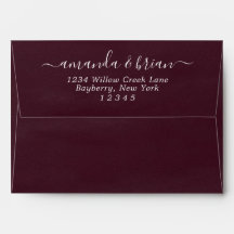 Burgundy Waterverf Papierscript met lettertype 5 x
