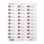 Burgundy Waterverf Peonies Return Address Labels (Full Sheet)