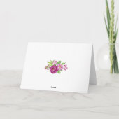 Burgundy Waterverf Peonies Wedding Dank je Bedankkaart (Achterkant)