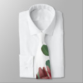 Burgundy Waterverf Protea Wedding Stropdas (Gebonden)