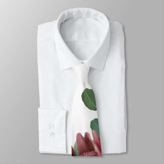 Burgundy Waterverf Protea Wedding Stropdas (Gebonden)