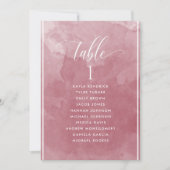 Burgundy Waterverf Seating Plan Kaart Guest Name (Voorkant)