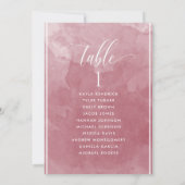 Burgundy Waterverf Seating Plan Kaart Guest Name (Achterkant)