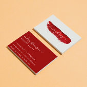 Burgundy Waterverf Stroke Professional Signature Visitekaartje