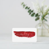 Burgundy Waterverf Stroke Professional Signature Visitekaartje (Staand voorkant)