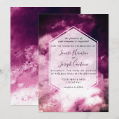 Burgundy Waterverf Trouwfeest Kaart (Voorkant / Achterkant)