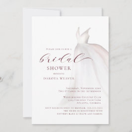 Burgundy Waterverf Wedding Dress Vrijgezellenfeest Kaart