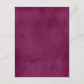 Burgundy Waterverf Wedding Insert / Directions Informatiekaartje (Achterkant)
