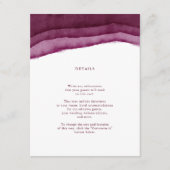 Burgundy Waterverf Wedding Insert / Directions Informatiekaartje (Voorkant)