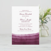 Burgundy Waterverf Wedding Invitations Kaart (Staand voorkant)