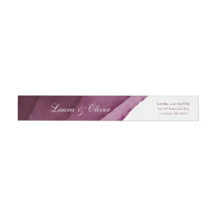 Burgundy Waterverf Wedding Wrap-Around Label