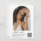 Burgundy We doen Boho Wedding QR Code Arch Foto Kaart (Achterkant)