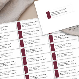 Burgundy Wedding 30 Adresetiketten Sticker