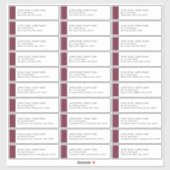 Burgundy Wedding 30 Adresetiketten Sticker (Vel)
