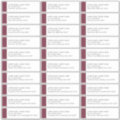 Burgundy Wedding 30 Adresetiketten Sticker (Voorkant)
