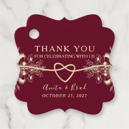 Burgundy Wedding Bedankt Bedankjes Labels