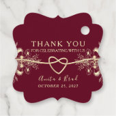 Burgundy Wedding Bedankt Bedankjes Labels (Achterkant)