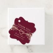 Burgundy Wedding Bedankt Bedankjes Labels (In situ)