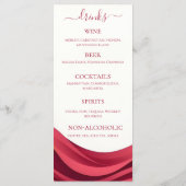 Burgundy Wedding Dinner and Bar Menu  (Achterkant)