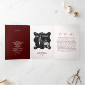 Burgundy Wedding Drieluik Programma (Binnen)