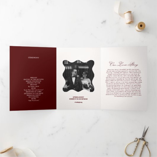 Burgundy Wedding  Drieluik Programma (Binnen)