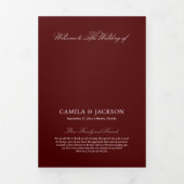 Burgundy Wedding Drieluik Programma (Cover)