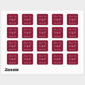 Burgundy Wedding Favor Dank je Sticker (Vel)