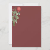 Burgundy Wedding Green Leaves Modern Botanical Kaart (Achterkant)