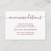 Burgundy Wedding Hotel Accommododatie Kaarten (Voorkant)