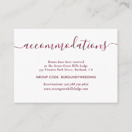 Burgundy Wedding Hotel Accommododatie Kaarten