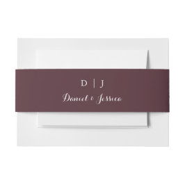 Burgundy Wedding Invitation Belly Band Uitnodigingen Wikkel