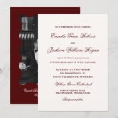 Burgundy Wedding Invitation Kaart (Voorkant / Achterkant)