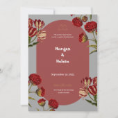 Burgundy Wedding Invitation Kaart (Voorkant)