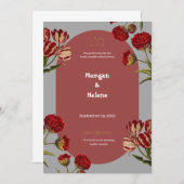 Burgundy Wedding Invitation Kaart (Voorkant / Achterkant)