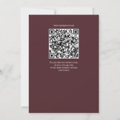 Burgundy Wedding Invitation QR Code Kaart (Achterkant)