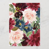 Burgundy Wedding Itinerary - Welkom Bachelorette Programmakaart (Achterkant)