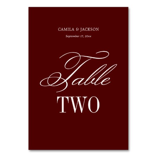 Burgundy Wedding  Kaart (Voorkant)