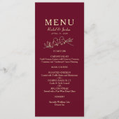 Burgundy Wedding Menu (Voorkant)