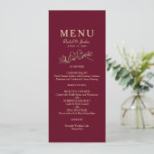 Burgundy Wedding Menu (Staand voorkant)