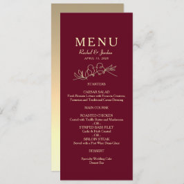 Burgundy Wedding Menu