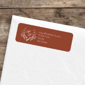 Burgundy Wedding Monogram Script Floral Etiket