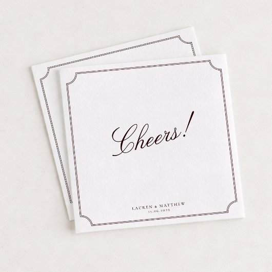 Burgundy Wedding Napkins Cheers Servet