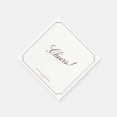 Burgundy Wedding Napkins Cheers Servet (Hoek)