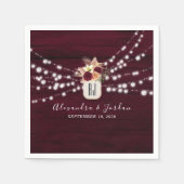 Burgundy Wedding Napkins Servet (Voorkant)