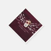 Burgundy Wedding Napkins Servet (Hoek)