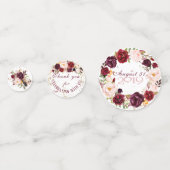 Burgundy Wedding Personalized Confetti (Achterkanten)