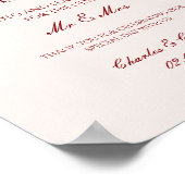 Burgundy Wedding Photo Guest Book Poster (Hoek)