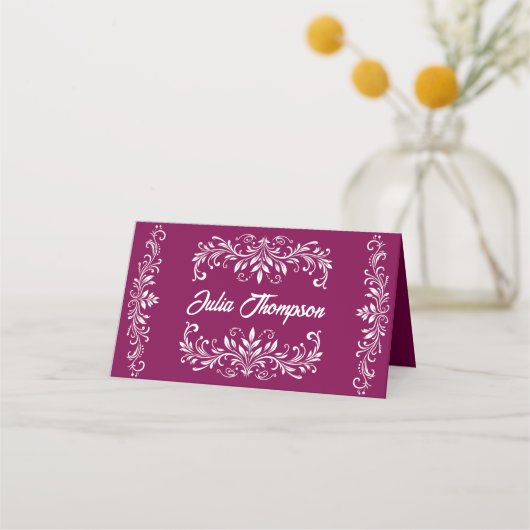 Burgundy Wedding Plaatskaartje (Voorkant)