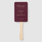 Burgundy Wedding Program Timeline Elegant Modern Handwaaier (Voorkant)